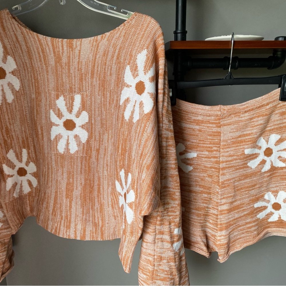 Boho Two-Piece Top and High Waisted Short Set